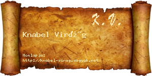 Knabel Virág névjegykártya